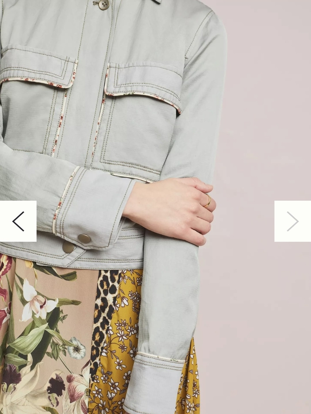 Anthropologie Light Gray Utility Jean Jacket